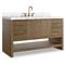 Allissa Modern Classic Carrara Marble Natural Oak Wide Vanity Sink - 55&quot;