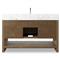 Allissa Modern Classic Carrara Marble Natural Oak Wide Vanity Sink - 55&quot;
