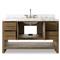 Allissa Modern Classic Carrara Marble Natural Oak Wide Vanity Sink - 55&quot;