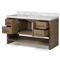 Allissa Modern Classic Carrara Marble Natural Oak Wide Vanity Sink - 55&quot;