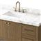 Allissa Modern Classic Carrara Marble Natural Oak Wide Vanity Sink - 55&quot;