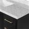 Allissa Modern Classic Carrara Marble Black Oak Wide Vanity Sink - 55&quot;