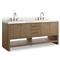 Allissa Modern Classic Carrara Marble Natural Oak Double Vanity Sink - 72&quot;