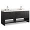 Allissa Modern Classic Carrara Marble Black Oak Double Vanity Sink - 72&quot;