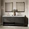 Allissa Modern Classic Carrara Marble Black Oak Double Vanity Sink - 72&quot;