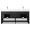 Allissa Modern Classic Carrara Marble Black Oak Double Vanity Sink - 72&quot;