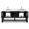 Allissa Modern Classic Carrara Marble Black Oak Double Vanity Sink - 72&quot;
