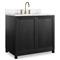 Cynthia Modern Classic Carrara Marble Black Oak Vanity Sink - 36&quot;