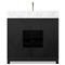Cynthia Modern Classic Carrara Marble Black Oak Vanity Sink - 36&quot;