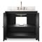 Cynthia Modern Classic Carrara Marble Black Oak Vanity Sink - 36&quot;