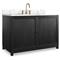 Cynthia Modern Classic Carrara Marble Black Oak Wide Vanity Sink - 48&quot;