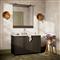 Cynthia Modern Classic Carrara Marble Black Oak Wide Vanity Sink - 48&quot;