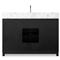 Cynthia Modern Classic Carrara Marble Black Oak Wide Vanity Sink - 48&quot;