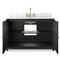 Cynthia Modern Classic Carrara Marble Black Oak Wide Vanity Sink - 48&quot;