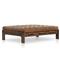 Hadley Rustic Brown Leather Wood Tufted Ottoman