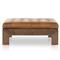 Hadley Rustic Brown Leather Wood Tufted Ottoman