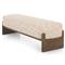 Leith Modern Classic Cream Upholstered Brown Wood Bedroom Bench