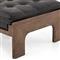 Hadley Rustic Lodge Black Leather Brown Wood Tufted Ottoman