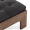 Hadley Rustic Lodge Black Leather Brown Wood Tufted Ottoman