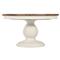 Asher French Cream Oak Extendable Round Dining Table - 54-76&quot;