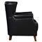 Sherriline Modern Classic Black Upholstered Leather Cushion Wing Chair