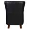 Sherriline Modern Classic Black Upholstered Leather Cushion Wing Chair
