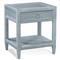 Kalea Coastal Beach Blue Woven Rattan Nightstand
