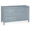 Kalea Coastal Beach Blue Woven Rattan Double Dresser