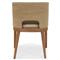 Adelyn Coastal Beach Beige Performance Brown Teak Woven Dining Chair