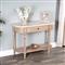 Florentine French Country White Marble Beige Wood Demilune Console Table