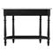 Florentine French Country White Marble Black Wood Demilune Console Table