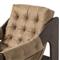 Hadley Rustic Lodge Light Brown Leather Wood Tufted Occasional Arm Chair