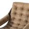Hadley Rustic Lodge Light Brown Leather Wood Tufted Occasional Arm Chair