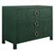 Worlds Away Getty Modern Classic Green Grasscloth Chest
