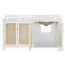 Worlds Away Boyd Coastal Natural Cane White Marble Double Vanity Sink - 60&quot;