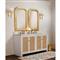Worlds Away Boyd Coastal Natural Cane White Marble Double Vanity Sink - 60&quot;