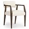 Pia Rustic Lodge Cream Sheepskin Brown Wood Dining Arm Chair
