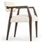 Pia Rustic Lodge Cream Sheepskin Brown Wood Dining Arm Chair