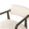 Pia Rustic Lodge Cream Sheepskin Brown Wood Dining Arm Chair