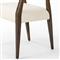 Pia Rustic Lodge Cream Sheepskin Brown Wood Dining Arm Chair