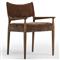 Odelia Modern Classic Brown Velvet Wood Dining Arm Chair