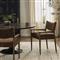 Odelia Modern Classic Brown Velvet Wood Dining Arm Chair