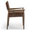 Odelia Modern Classic Brown Velvet Wood Dining Arm Chair