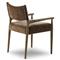 Odelia Modern Classic Brown Velvet Wood Dining Arm Chair