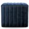 Leo Mid Century Modern Blue Velvet Ottoman