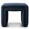 Leo Mid Century Modern Blue Velvet Ottoman