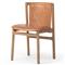 Blaise Rustic Lodge Brown Leather Natural Wood Dining Side Chair
