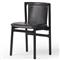 Blaise Rustic Lodge Black Leather Black Wood Dining Side Chair
