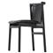 Blaise Rustic Lodge Black Leather Black Wood Dining Side Chair