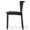 Blaise Rustic Lodge Black Leather Black Wood Dining Side Chair